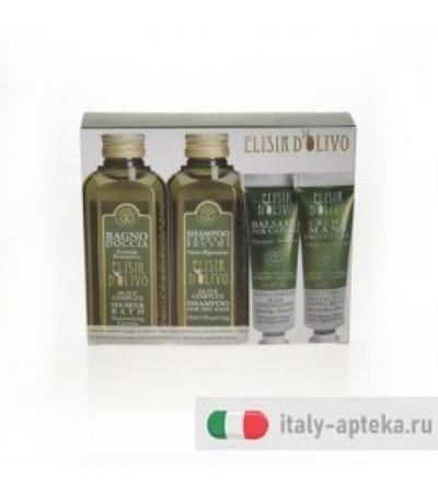 Set Elisir D'Olivo – Bagno Doccia, Shampoo, Balsamo e  crema mani