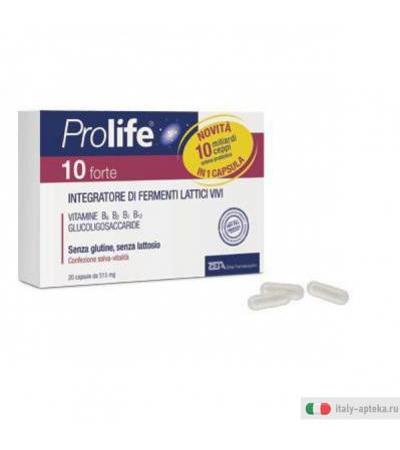Prolife 10 Forte Fermenti Lattici Vivi con Vitamine 20 Capsule