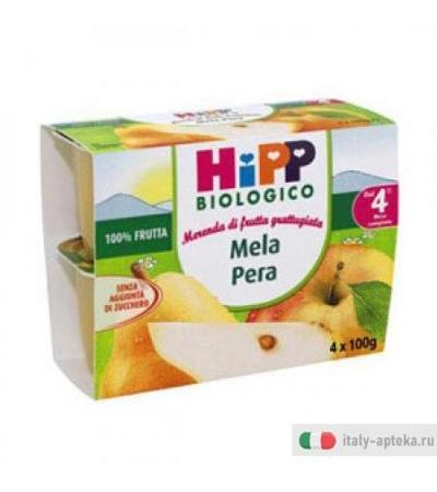 Hipp Bio Merenda frutta Mela Pera 4x100g