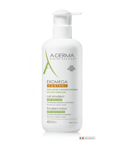A-Derma Exomega Control Latte emolliente per pelle secca e atopica 400ml