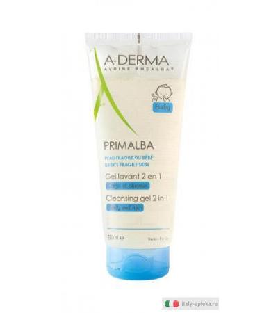 A-Derma Primalba Gel Detergente 2 in 1 per corpo e cuoio capelluto 200ml