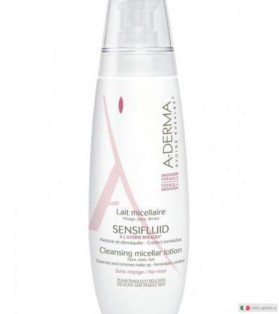 A-Derma Sensifluid Latte micellare per viso, occhi e labbra 200ml