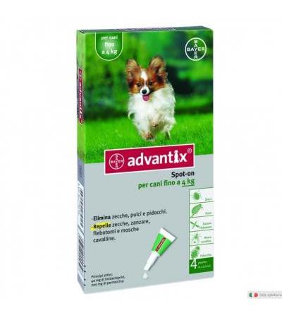 Advantix Spot-on per cani fino a 4kg 4 pipette (4 x 0,4ml)