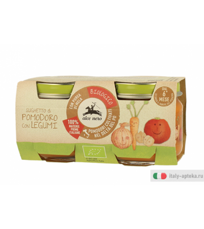 Alce Nero Sugo di Pomodoro con Legumi bio 6+mesi 2x80g