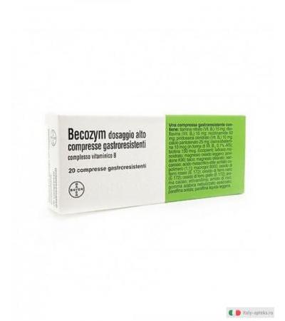 Becozym Vitamina B dosaggio alto 20 compresse gastroresistenti