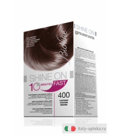 Bionike Shine On Fast 10 minuti Trattamento colorante capelli 400 Castano