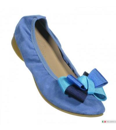 Cuore Attivo Calzature Camoscio ciano con fiocco