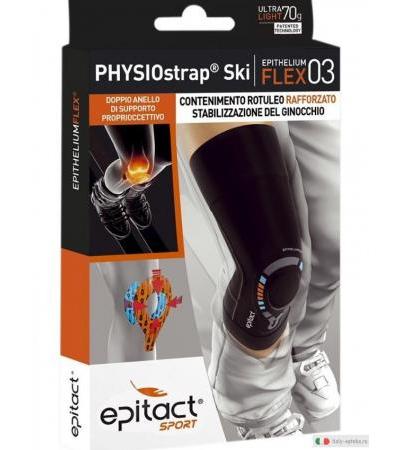 Epitact Sport PHYSIOstrap Ski taglia S ginocchiera contenimento rotuleo rafforzato stabilizzazione del ginocchio Ultra Light 70g