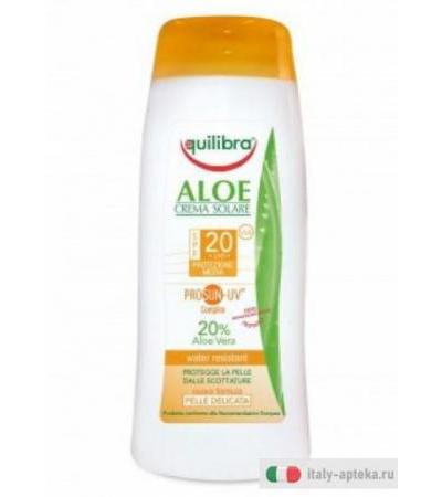 Equilibra Aloe Crema Solare SPF20 protezione media 200ml