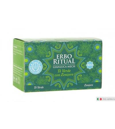 Erbo Ritual Gianluca Mech Infuso Bio Tè verde con Zenzero 20 filtri