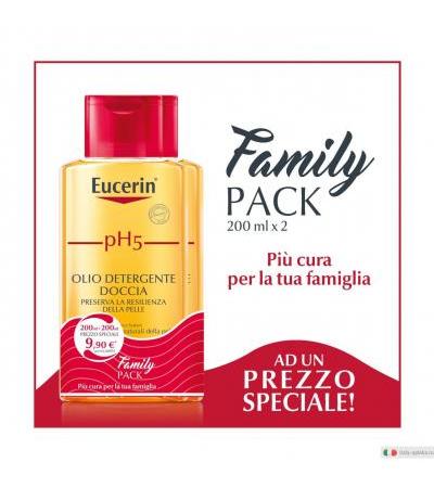Eucerin OFFERTA FAMILY PACK Olio Detergente Doccia pH5 2x200ml