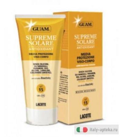Guam Supreme Solare Crema Viso-Corpo Media Protezione SPF15 150ml