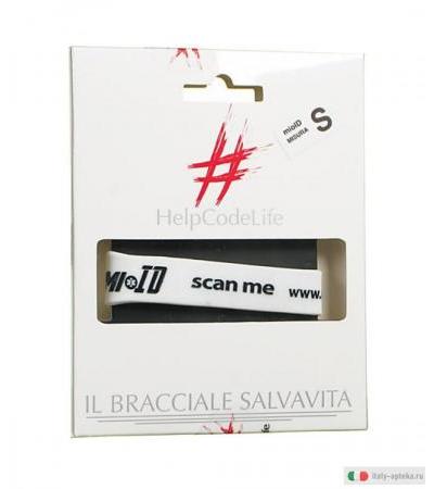 HelpCodeLife Mioid Bracciale Salvavita Scan me Bianco taglia S