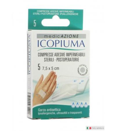 ICOPIUMA compresse adesive impermeabili sterili post-operatorie 7,5x5 cm 5 pz