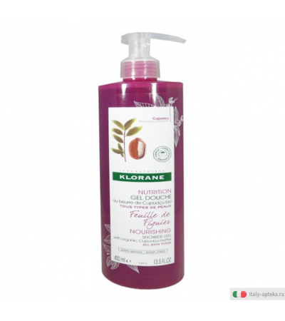Klorane Gel Doccia Nutritivo foglie di fico al burro di cupuacu d'Amazzonia 400ml