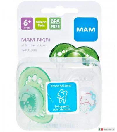 MAM 2 Succhietti Night 6+ mesi in silicone