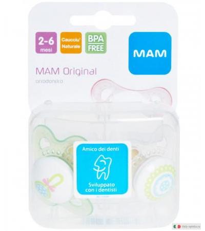 Mam succhietto original caucciù 2-6 mesi 2 pezzi