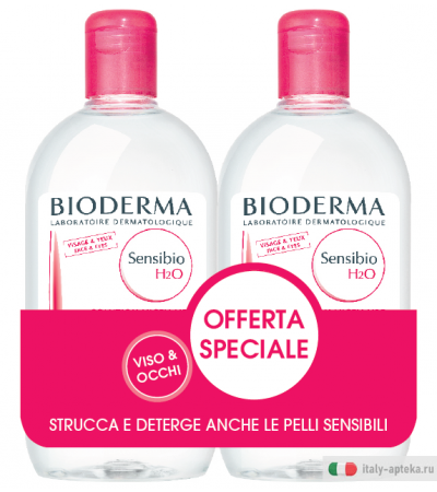 OFFERTA Bioderma Sensibio H2O Soluzione micellare deterge e strucca 2x500ml
