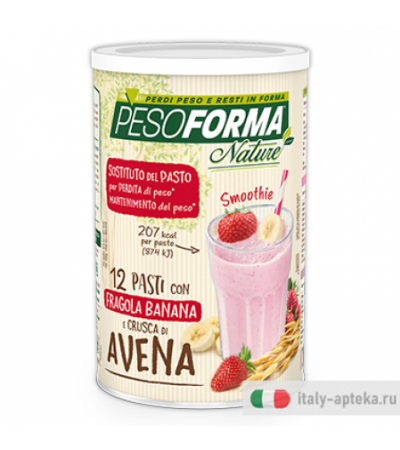 Pesoforma Nature sostituto del pasto smoothie 12 pasti con fragola banana e crusca di avena