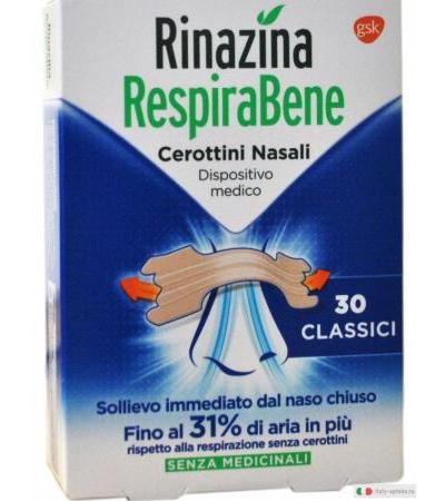 Rinazina RespiraBene 30 cerottini nasali classici