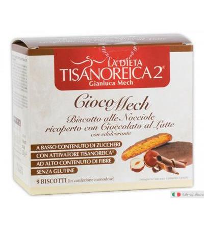 Tisanoreica CiocoMech Biscotti alle Nocciole ricoperti con Cioccolato al Latte 9 pezzi