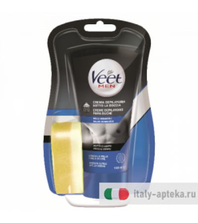 Veet Men Crema Depilatoria sotto la doccia per pelli sensibili 150ml