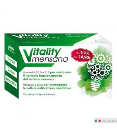 Vitality Mensana protegge le cellule dallo stress ossidativo OFFERTA SPECIALE 2X12 stick pack da 10ml